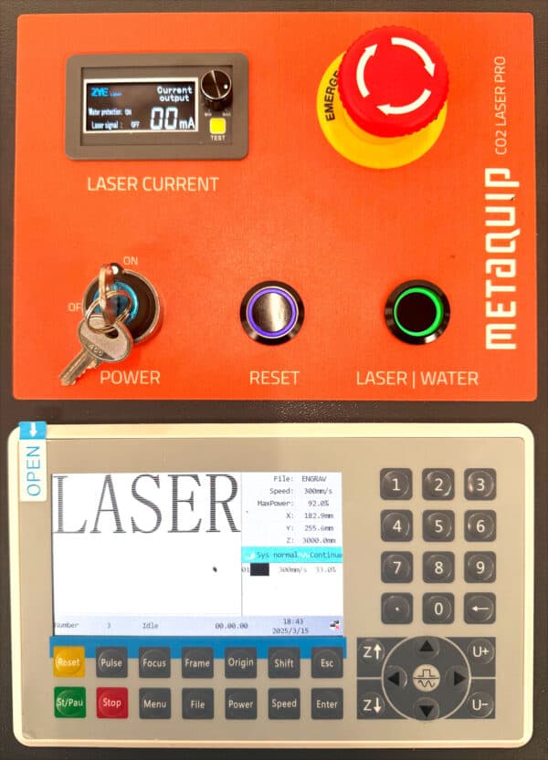 Profesjonalny laser CO2 - interfejs